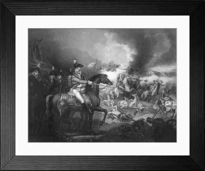 Framed Print : The attack upon the French camp on the hills of Famars near Valenciennes, 23 May 1793 (c1857). Artist: J Rogers Framed Print : The attack upon the French camp on the hills of Famars near Valenciennes, 23 May 1793 (c1857). Artist: J Rogers
