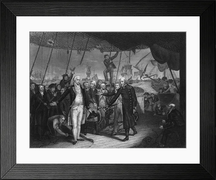 Framed Print : Admiral de Winter resigning his sword on board the Venerable, 11 October 1797 (c1857). Artist: H Lemon Framed Print : Admiral de Winter resigning his sword on board the Venerable, 11 October 1797 (c1857). Artist: H Lemon
