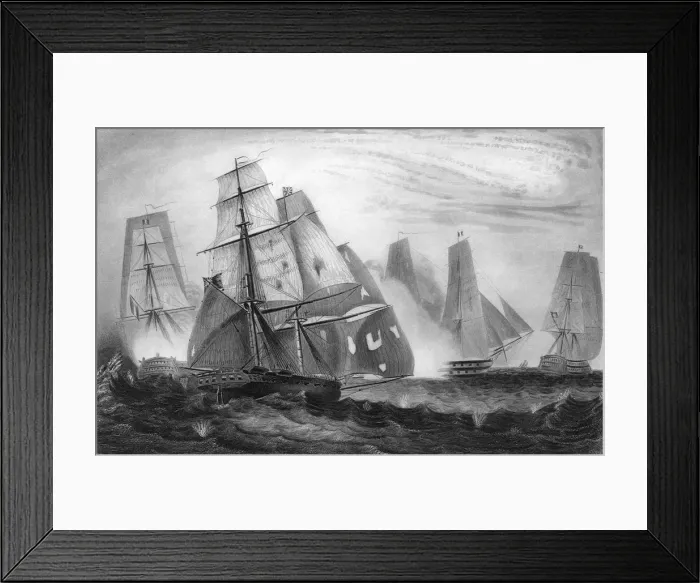 Framed Print : Intrepid behaviour of Captain Charles Napier, 15 April 1809 (c1857). Artist: George Greatbatch Framed Print : Intrepid behaviour of Captain Charles Napier, 15 April 1809 (c1857). Artist: George Greatbatch
