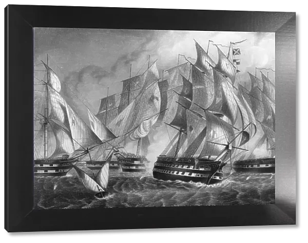 Sir Charles Napiers victory off Cape St Vincent, 5 July 1833 (c1857). Artist: DJ Pound