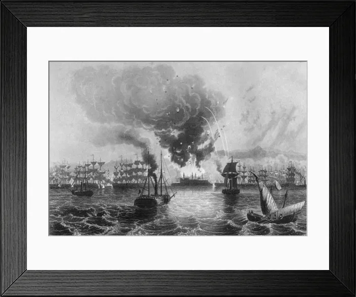 Framed Print : Bombardment of St Jean D Acre by Admiral Sir Charles Napier, 3 November 1840 (c1857). Artist: H Winkles Framed Print : Bombardment of St Jean D Acre by Admiral Sir Charles Napier, 3 November 1840 (c1857). Artist: H Winkles