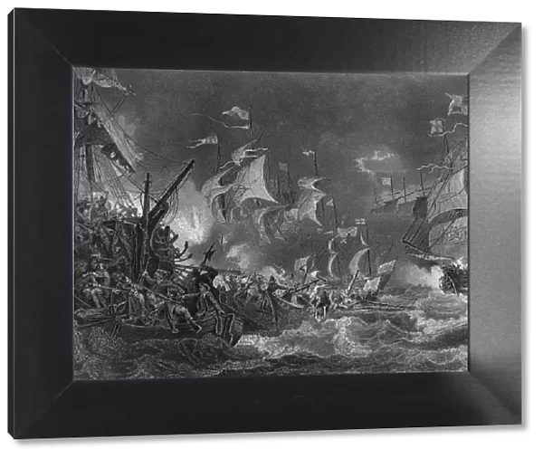 The defeat of the Spanish Armada, 1588 (c1857). Artist: J Rogers