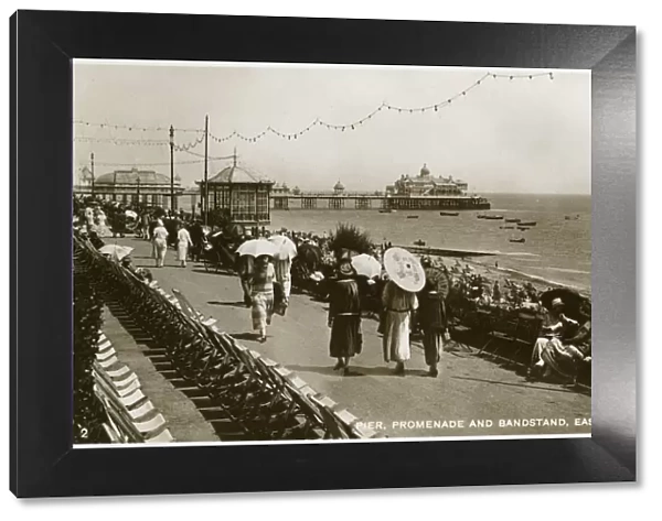 Pier, promenade and bandstand, Eastbourne, Sussex, c1920s(?)