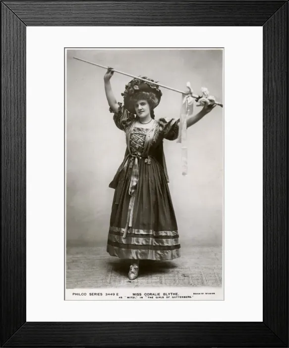 Framed Print : Miss Coralie Blythe as Mitzi, c1908. Artist: Philco Publishing Company Framed Print : Miss Coralie Blythe as Mitzi, c1908. Artist: Philco Publishing Company