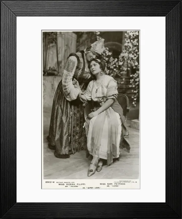 Framed Print : Rosina Filippi and Sari Petrass, actresses, c1912(?). Artist: Rotary Photo Framed Print : Rosina Filippi and Sari Petrass, actresses, c1912(?). Artist: Rotary Photo