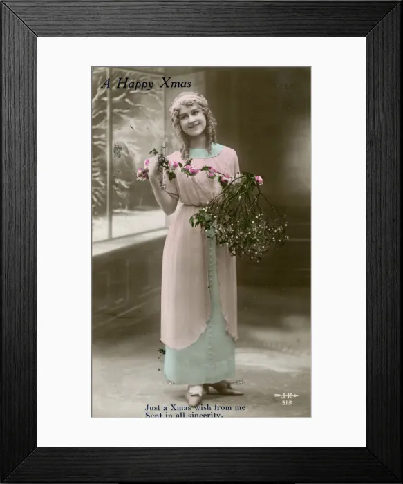 Framed Print : A Happy Xmas, c1914. Artist: Ettlingers Framed Print : A Happy Xmas, c1914. Artist: Ettlingers