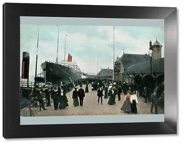 Steamship SS Celtic at the quayside, Liverpool, Lancashire, c1904. Artist: Valentine & Sons Ltd