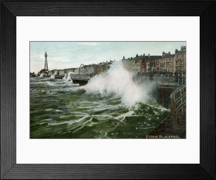 Framed Print : Storm, Blackpool, Lancashire, c1905 Framed Print : Storm, Blackpool, Lancashire, c1905