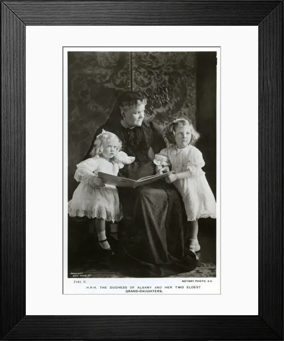 Framed Print : The Duchess of Albany and her two eldest granddaughters, c1910(?). Artist: Speaight Framed Print : The Duchess of Albany and her two eldest granddaughters, c1910(?). Artist: Speaight