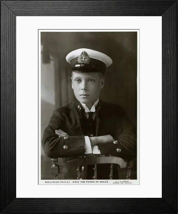 Framed Print : The Prince of Wales in naval uniform, c1910(?). Artist: W&D Downey Framed Print : The Prince of Wales in naval uniform, c1910(?). Artist: W&D Downey