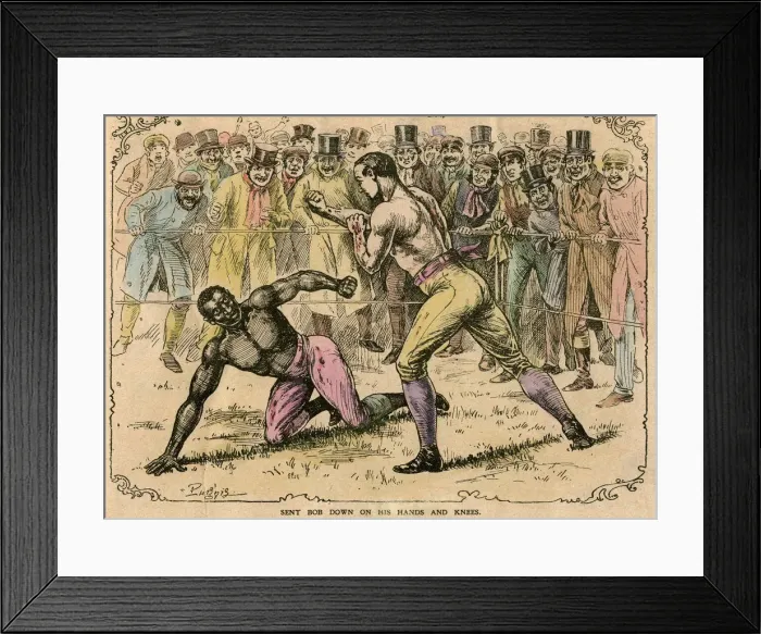Framed Print : Sent Bob down on his hands and knees, late 19th or early 20th century. Artist: Pugnis Framed Print : Sent Bob down on his hands and knees, late 19th or early 20th century. Artist: Pugnis