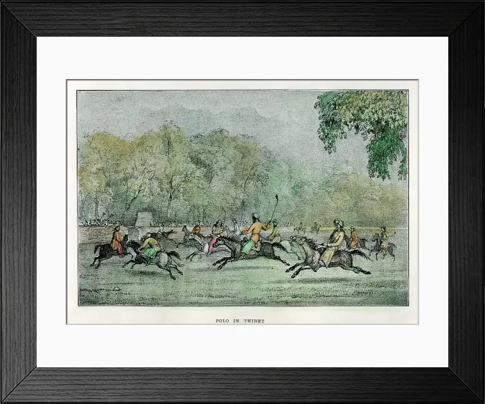 Framed Print : Polo in Thibet, 19th century(?) Framed Print : Polo in Thibet, 19th century(?)