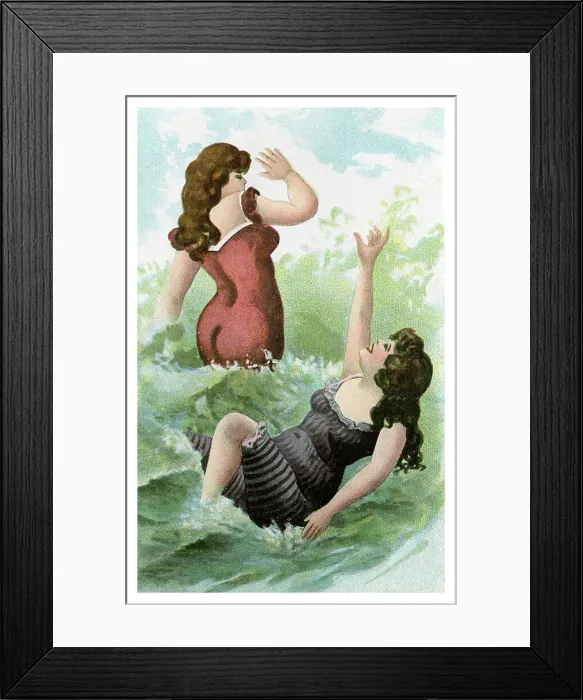 Framed Print : Women bathing, early 20th century(?) Framed Print : Women bathing, early 20th century(?)