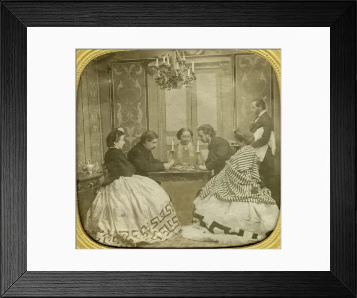 Framed Print : Card game, 19th century Framed Print : Card game, 19th century