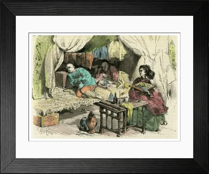Framed Print : Chinese opium smokers, 19th century Framed Print : Chinese opium smokers, 19th century