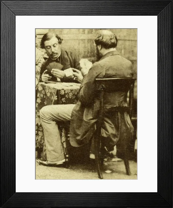 Framed Print : Chess and Cards, c1850s