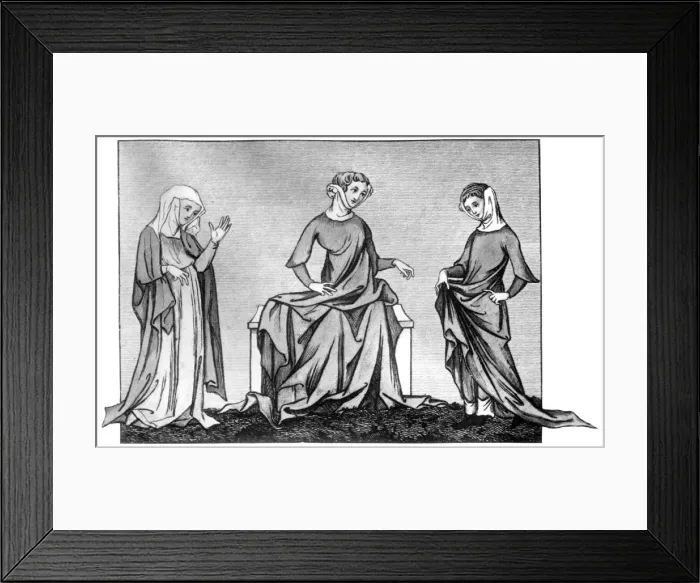 Framed Print : Ladies dress, 14th century, (1910) Framed Print : Ladies dress, 14th century, (1910)
