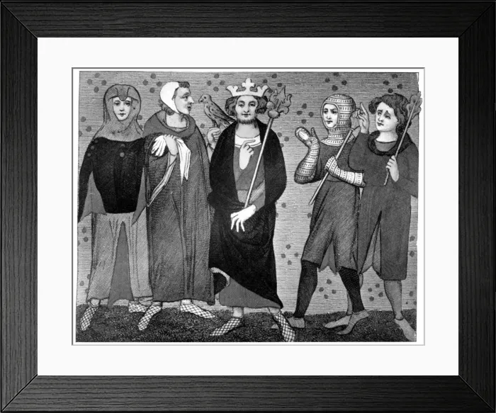 Framed Print : King and Court, late 13th-14th century, (1910) Framed Print : King and Court, late 13th-14th century, (1910)