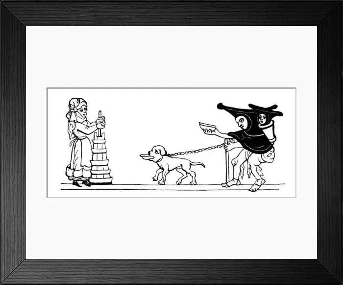 Framed Print : Milkmaid and beggar, 1316, (1910) Framed Print : Milkmaid and beggar, 1316, (1910)