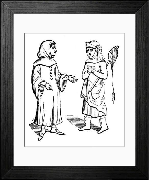 Framed Print : Costume of the commonality, 14th century, (1910) Framed Print : Costume of the commonality, 14th century, (1910)
