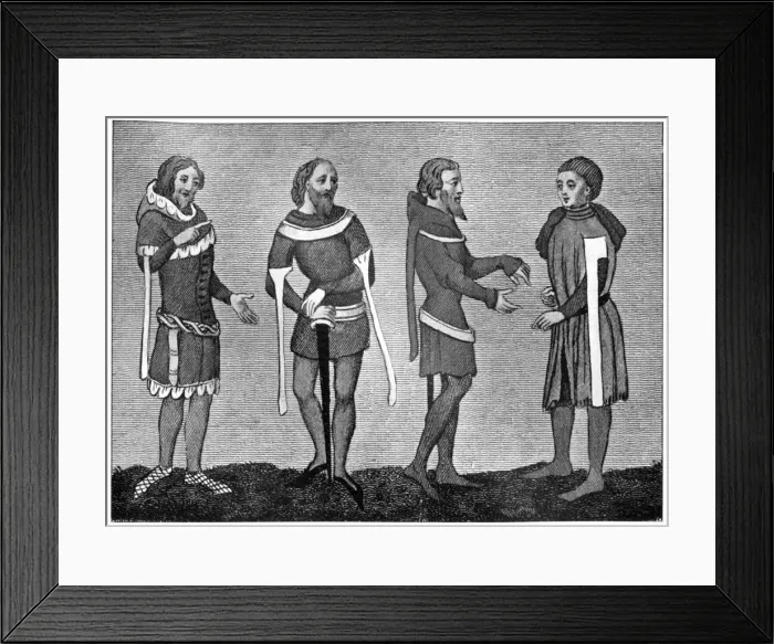 Framed Print : Costume of the 14th century, (1910) Framed Print : Costume of the 14th century, (1910)