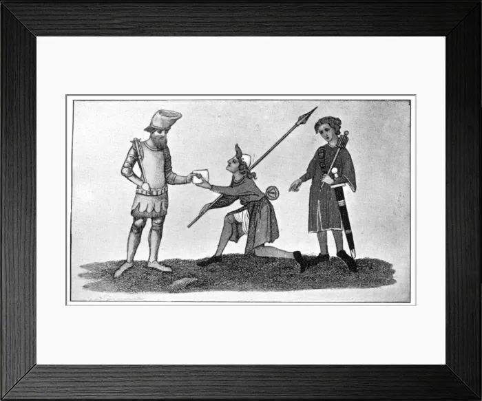 Framed Print : Male costume, 14th century, (1910) Framed Print : Male costume, 14th century, (1910)