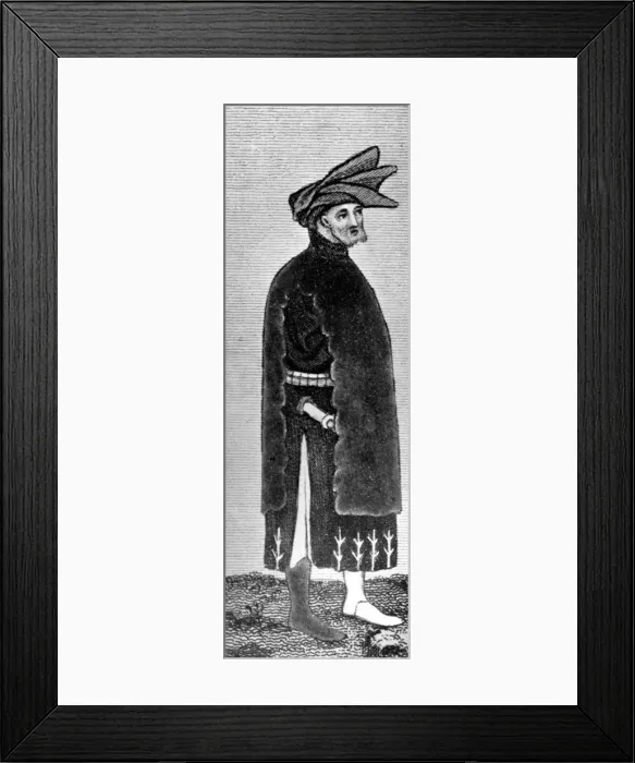 Framed Print : Male dress, late 14th century, (1910) Framed Print : Male dress, late 14th century, (1910)