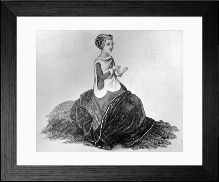 Framed Print : Ladys costume, 14th century, (1910) Framed Print : Ladys costume, 14th century, (1910)