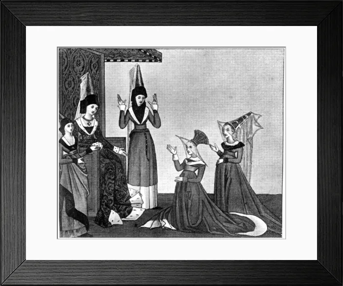 Framed Print : Ladies headdresses, 15th century, (1910) Framed Print : Ladies headdresses, 15th century, (1910)