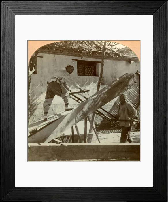 Framed Print : A Chinese saw mill, Peking, China, 1900. Artist: Keystone View Company Framed Print : A Chinese saw mill, Peking, China, 1900. Artist: Keystone View Company