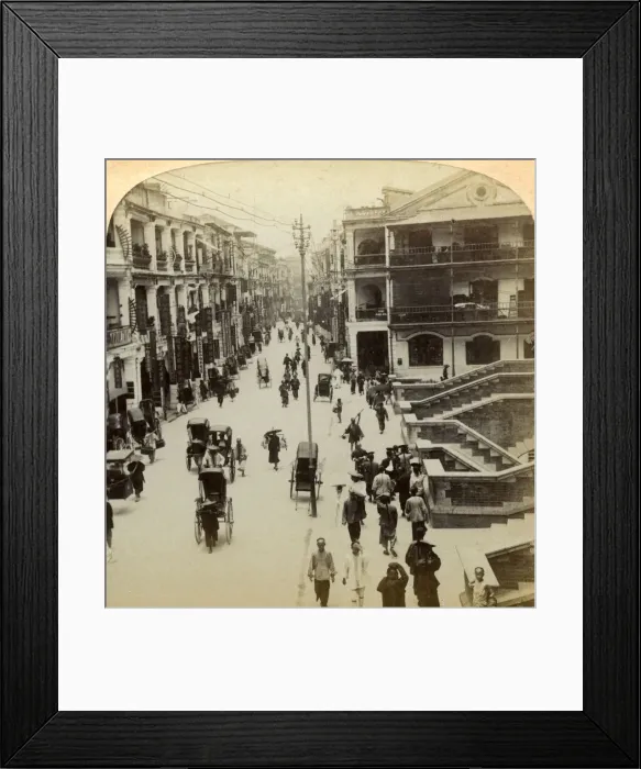 Framed Print : Queen Street, Hong Kong, China, 1896. Artist: Strohmeyer and Wyman Framed Print : Queen Street, Hong Kong, China, 1896. Artist: Strohmeyer and Wyman