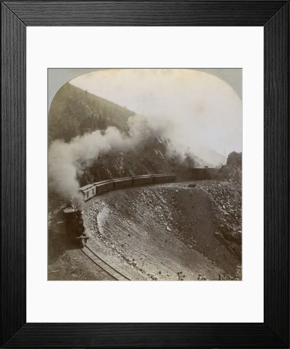 Framed Print : Rounding the curves on Marshall Pass, Colorado, USA, 1898. Artist: BL Singley Framed Print : Rounding the curves on Marshall Pass, Colorado, USA, 1898. Artist: BL Singley