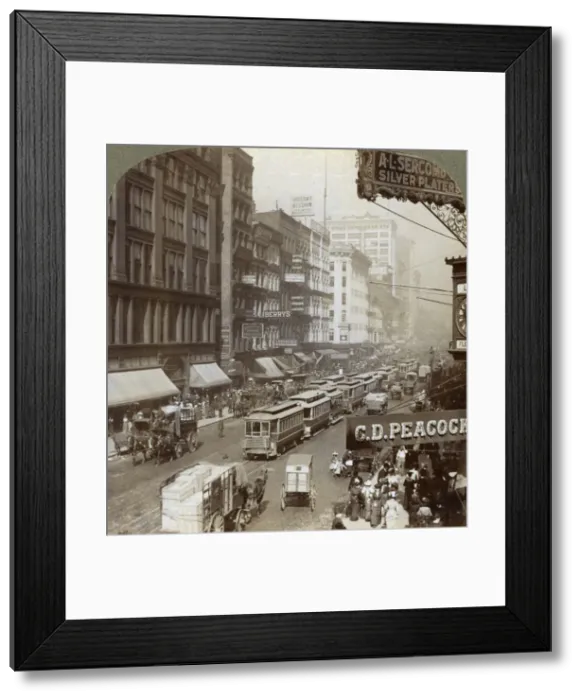 Framed Print : State Street, Chicago, Illinois, USA, 1908. Artist: Underwood & Underwood Framed Print : State Street, Chicago, Illinois, USA, 1908. Artist: Underwood & Underwood