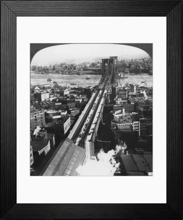 Framed Print : Brooklyn Bridge, New York City, New York, USA, late 19th or early 20th century. Artist: Underwood & Underwood Framed Print : Brooklyn Bridge, New York City, New York, USA, late 19th or early 20th century. Artist: Underwood & Underwood