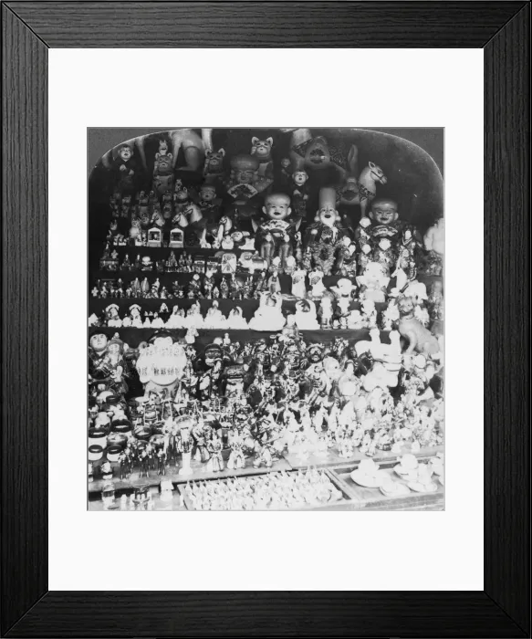 Framed Print : A toy shop in Kyoto, Japan, 1901. Artist: RY Young Framed Print : A toy shop in Kyoto, Japan, 1901. Artist: RY Young