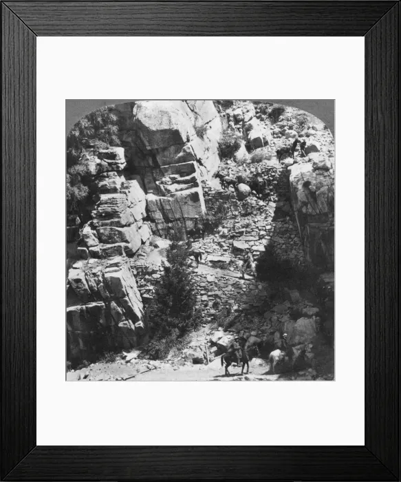 Framed Print : Climbing the steep zig-zag trail at the eastern end of Yosemite Valley, California, USA, 1902. Artist: Underwood & Underwood Framed Print : Climbing the steep zig-zag trail at the eastern end of Yosemite Valley, California, USA, 1902. Artist: Underwood & Underwood