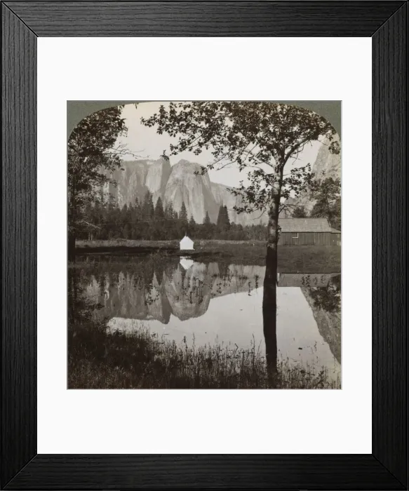 Framed Print : Mirror view of Cathedral Rocks, Yosemite Valley, California, USA, 1902. Artist: Underwood & Underwood Framed Print : Mirror view of Cathedral Rocks, Yosemite Valley, California, USA, 1902. Artist: Underwood & Underwood
