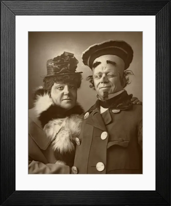 Framed Print : Harry Nicholls and Herbert Campbell, British actors (the Queen and the King), 1888. Artist: W&D Downey Framed Print : Harry Nicholls and Herbert Campbell, British actors (the Queen and the King), 1888. Artist: W&D Downey