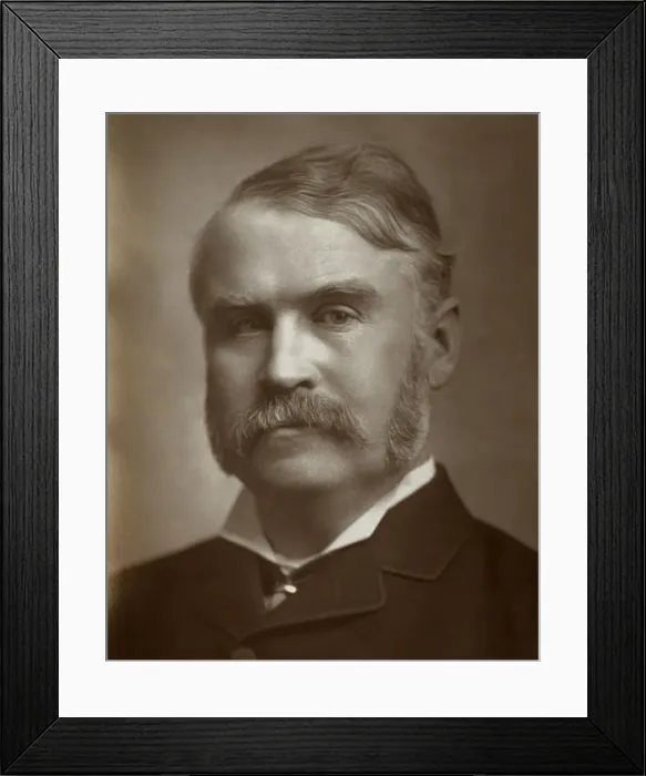 Framed Print : William Schwenck Gilbert, British artist, librettist, playwright and writer, 1883. Artist: St Jamess Photographic Co Framed Print : William Schwenck Gilbert, British artist, librettist, playwright and writer, 1883. Artist: St Jamess Photographic Co