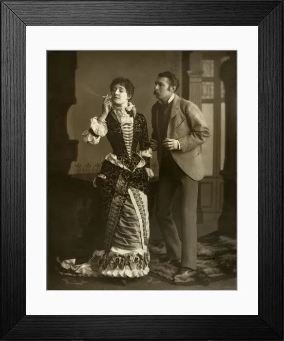 Framed Print : Mary Rorke and Charles Wyndham, British actors, 1882. Artist: Brown, Barnes & Bell Framed Print : Mary Rorke and Charles Wyndham, British actors, 1882. Artist: Brown, Barnes & Bell