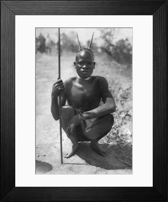 Framed Print : A boy with horns, Abercorn to Tukuyu, Tanganyika, 1925 (1927). Artist: Thomas A Glover Framed Print : A boy with horns, Abercorn to Tukuyu, Tanganyika, 1925 (1927). Artist: Thomas A Glover