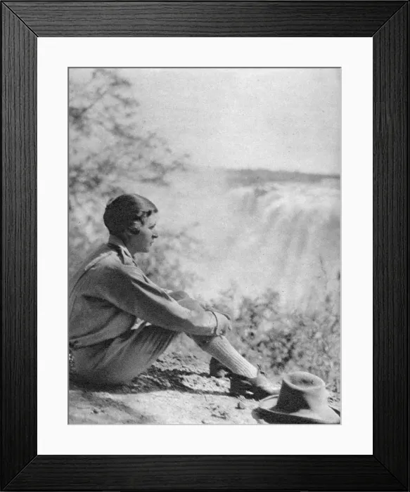 Framed Print : Stella Court Treatt at Victoria falls, Livingstone to Broken Hill, Northern Rhodesia, 1925 (1927). Artist: Thomas A Glover Framed Print : Stella Court Treatt at Victoria falls, Livingstone to Broken Hill, Northern Rhodesia, 1925 (1927). Artist: Thomas A Glover