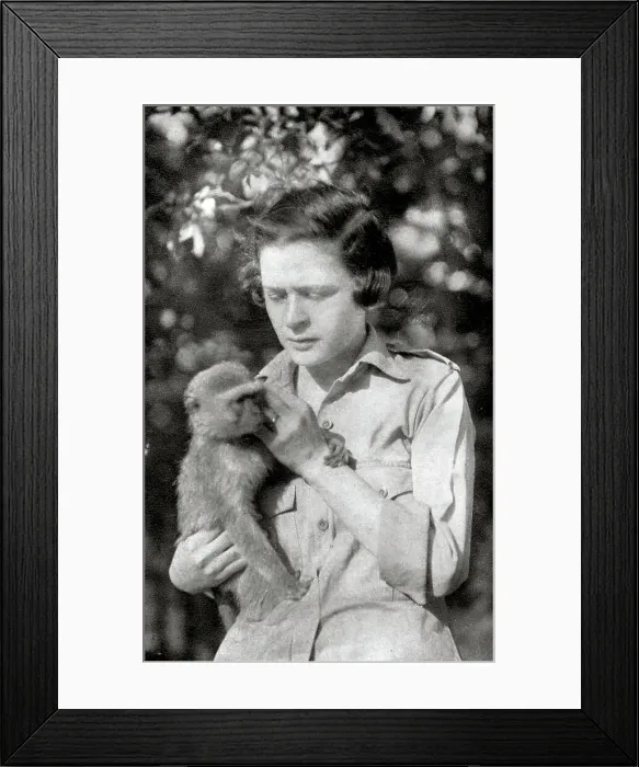 Framed Print : Stella Court Treatt and her monkey Kima, Dodoma to Mongalla, East Africa, 1925 (1927). Artist: Thomas A Glover Framed Print : Stella Court Treatt and her monkey Kima, Dodoma to Mongalla, East Africa, 1925 (1927). Artist: Thomas A Glover