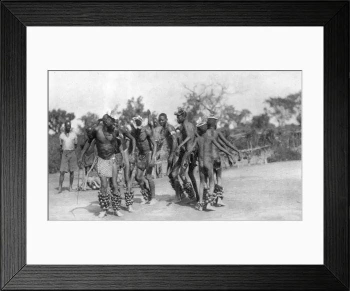Framed Print : Ugandan dancers, Dodoma to Mongalla, Uganda, 1925 (1927). Artist: Thomas A Glover Framed Print : Ugandan dancers, Dodoma to Mongalla, Uganda, 1925 (1927). Artist: Thomas A Glover