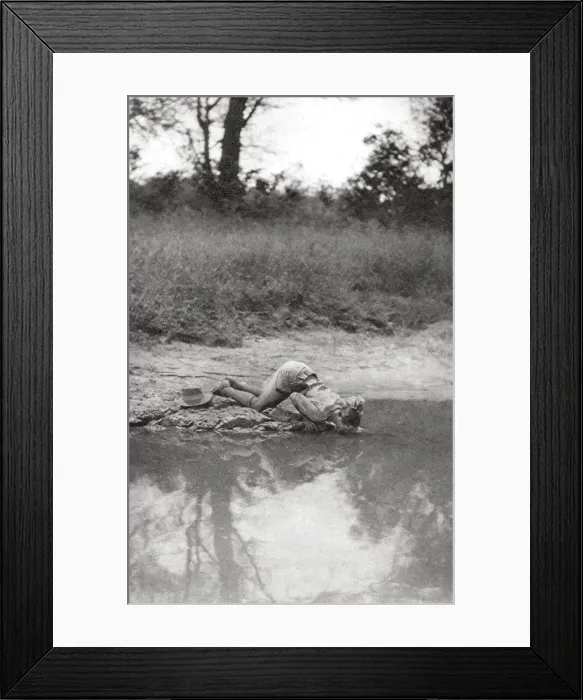 Framed Print : Errol Hinds drinking, Mongalla to Terrakekka, Sudan, 1925 (1927). Artist: Thomas A Glover Framed Print : Errol Hinds drinking, Mongalla to Terrakekka, Sudan, 1925 (1927). Artist: Thomas A Glover
