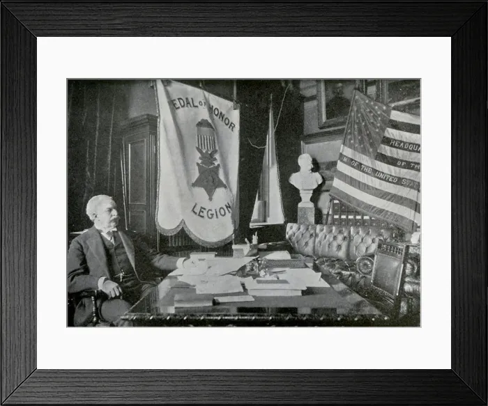 Framed Print : Nelson A Miles, US Army general, at his headquarters, 1898 Framed Print : Nelson A Miles, US Army general, at his headquarters, 1898