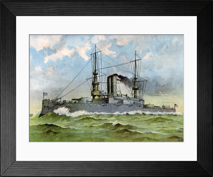 Framed Print : USS Alabama, American battleship, 1898 Framed Print : USS Alabama, American battleship, 1898