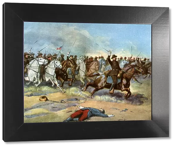 Cavalry charge by US regulars, Spanish-American War, 1898