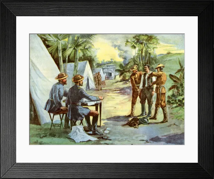 Framed Print : A Spanish spy in camp, Spanish-American War, 1898 Framed Print : A Spanish spy in camp, Spanish-American War, 1898