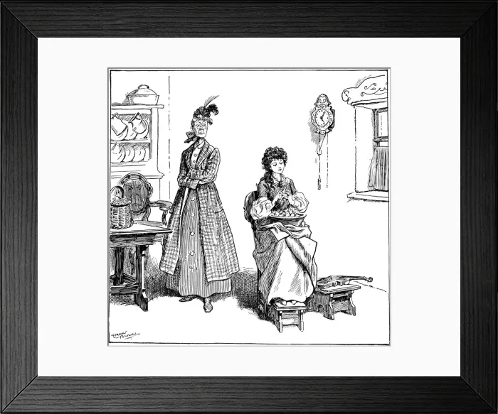 Framed Print : She learnt to peel onions without crying, 1906. Artist: Gordon Frederick Browne Framed Print : She learnt to peel onions without crying, 1906. Artist: Gordon Frederick Browne